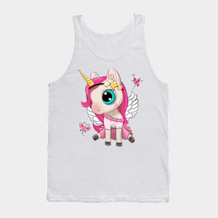 Cute unicorn in a dress. Tank Top